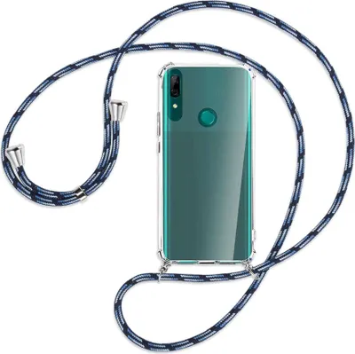 Produktbild von Handykette Backcover-Schutzhülle mit Band (Metall silberfarben) für Huawei P Smart Z - Blautöne