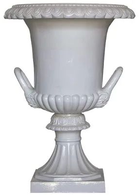 Produktbild von Casa Padrino Luxus Barock Blumenvase Weiß Ø 71 x H. 99,5 cm - Handgefertigte Keramik Vase - Balkon Terrassen Garten Deko - Deko Accessoires im Barockstil - Edel & Prunkvoll