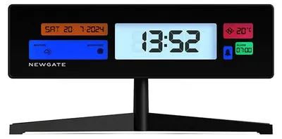 Obrázok produktu pre Budík Newgate Supergenius LCD v čiernej farbe