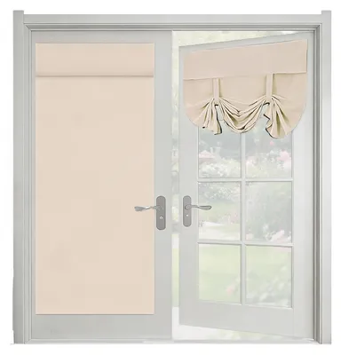 Blickdichte Französische Türvorhänge, selbstklebend, 66x173 cm, beige