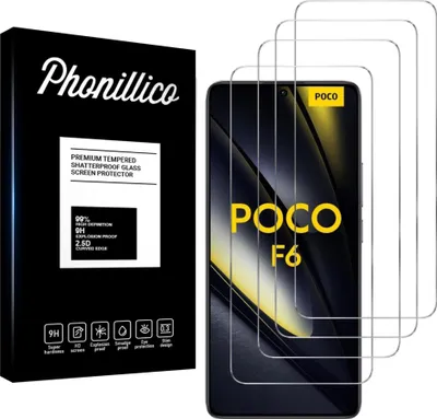 Immagine prodotto di Vetro temperato per Xiaomi Poco F6 5G [4 pezzi] Pellicola protettiva dello schermo Antigraffio Vetro Resistente Phonillico®