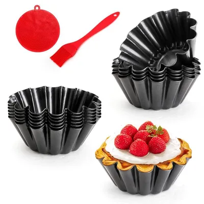 Produktbild von Tarteform 12er-Set Ø 13 cm mit Hebeboden, Antihaftbeschichtung
