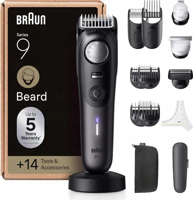 Zdjęcie produktu dla Braun BT9565 Series 9 Trymer do Brody 52 Długości Ostrza Tytanowe 180min