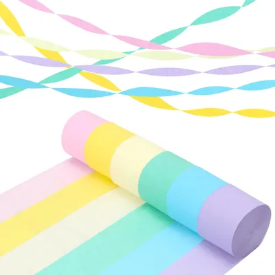 Krepppapier-Luftschlangen, 6 Rollen, 4,5 cm x 25 m, Pastellfarben