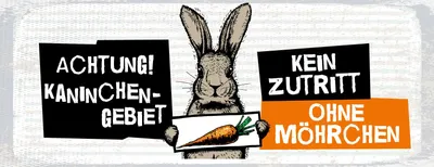 Produktbild von vianmo Blechschild 10x27 cm Achtung Kaninchen Gebiet kein Zutritt ohne Möhrchen