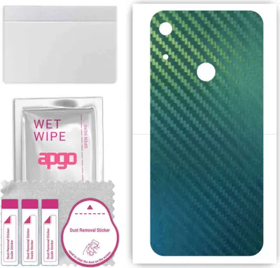 Produktbild von apgo Rückseite Schutzfolie, Skin, kompatibel mit Huawei Y6S, Hinten Displayschutzfolie aus Vinylfolie, kratzfest, einfache Montage - Kohlenstoff-Chamäleon CAKA1