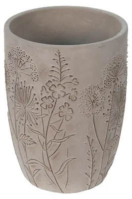 Image de Clayre & Eef Pot de fleurs Ø 18x25 cm Gris Beige Pierre Fleurs