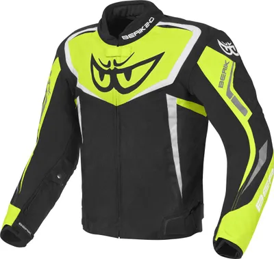Imagen del producto de Chaqueta textil impermeable para motocicleta Berik Bad Eye, color /blanco/amarillo, talla 58