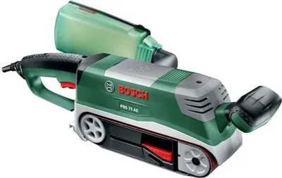 Immagine prodotto di Levigatrice a nastro Bosch PBS 75 AE, 750 W, velocità variabile 200-350 m/min, centraggio automatico, con nastro abrasivo G 80 e valigetta