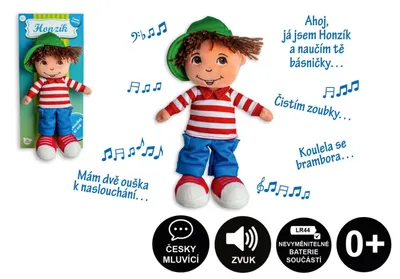 Zdjęcie produktu dla Lalka/Panny boy Honzik szmaciana pluszowa 30 cm czeska mówiąca na karcie