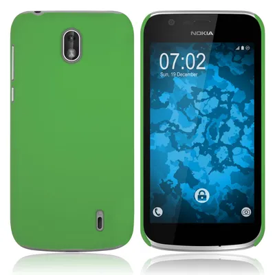 Produktbild von PhoneNatic Case kompatibel mit  Nokia 1 - Hülle grün gummiert Hard-case Cover