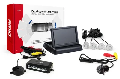 Image de AMiO Parking Assist TFT02 4,3" avec caméra HD-305-LED à 4 capteurs, argenté