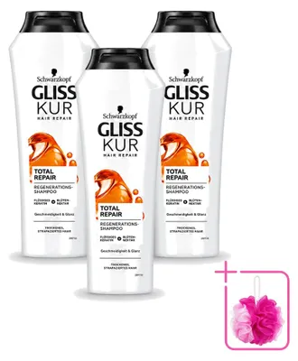 Productafbeelding van 3 x Schwarzkopf Gliss Kur Oil Nutritive Shampoo - 250 ml - Voordeelverpakking - 3 stuks