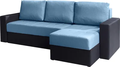 Produktbild von Ecksofa Schlafsofa LABRI Schwarz/ Hellblau Ottomane Rechts