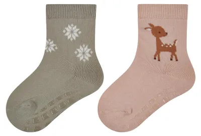 Produktbild von Sterntaler 8102522, Crew-Socken, Grün, Rose, Kind, Uni, 25/26, Baumwolle, Elasthan, Polyamid