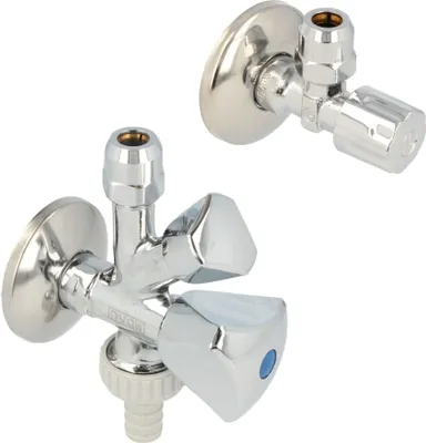 Produktbild von SCHLÖSSER Kombi-Set, Eckventil & WAS-Ventil 1/2 Zoll (selbstdichtend) DVGW