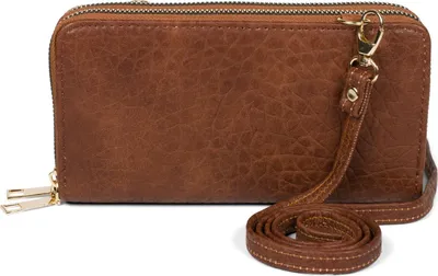 Produktbild von styleBREAKER Damen 2 in 1 Mini Bag Umhängetasche mit genarbter Oberfläche, Geldbörse, Handytasche, Schultertasche 02012364