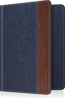 Produktbild von Fintie Reisepass Impfpass Schutzhülle - Premium Kunstleder Reisepasshülle Travel Organizer mit RFID-Blockier für Kreditkarten, Ausweis, Reisedokumente Damen Herren, Denim Indigoblau