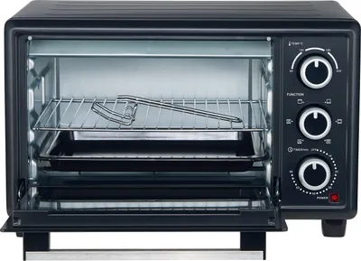 Produktbild von OptimumX 20 L Minibackofen, Klein mini Backofen mit Umluft, 60 Min Timer, Pizza-Ofen, 1380 W, Schwarz