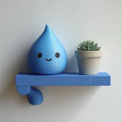Wassertropfen-Wandregal mit Figur – Decords Wandregal, Produktansicht 1