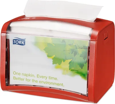 Produktbild von Serviettenspender Xpressnap Tischspender Kunststoff rot Packung mit 4 Stück