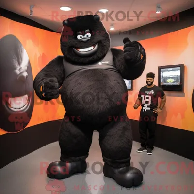 Zdjęcie produktu dla Black REDBROKOLY Strongman-maskotdraktfigure to kombinezon z kombinezonem i omslag