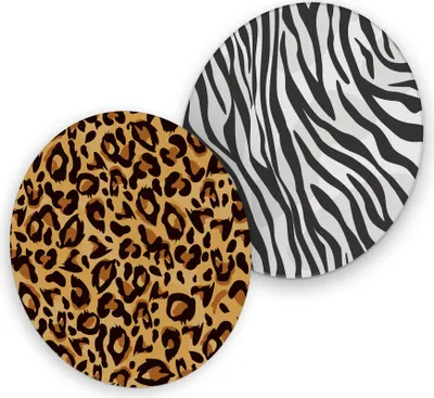 Produktbild von itenga 40x Bierdeckel rund Tiermuster Zebra und Leopard
