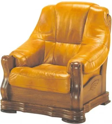 Zdjęcie produktu dla Zestaw mebli do salonu ze skóry i drewna 3+2+1 sofa kanapa tapicerowane siedzisko 3+1+1 sofy