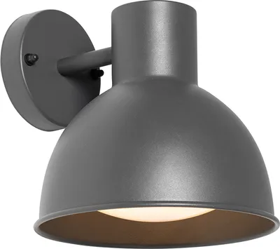 Produktbild von QAZQA - Industrie I Vintage I Industrie I Vintage I Außen Wandleuchte dunkelgrau rund IP44 - Natas I Außenbeleuchtung - Stahl Rund - LED geeignet E27