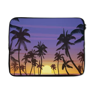 Produktbild von MuchoWow® Laptop Hülle 14 ZollPalme - Sonne - Meer Laptoptasche - Laptoptasche - Stoßsicher - Schutzhaube