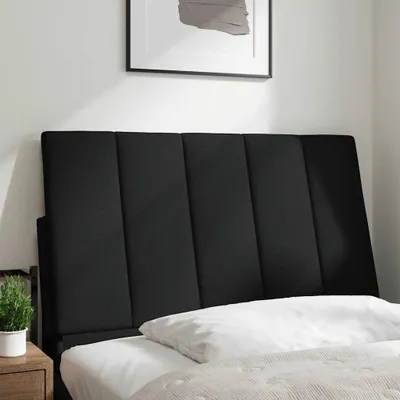 Image de vidaXL Coussin de tête de lit "Hanko" Noir 90 cm Tissu