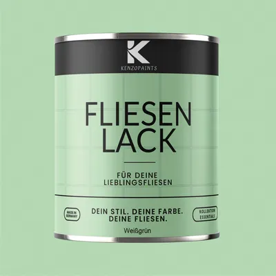 Produktbild von Kenzopaints 750ml Fliesenlack Fliesenfarbe - Weißgrün (RAL 6019)