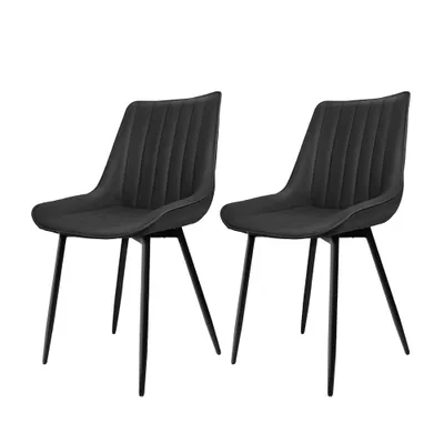 Produktbild von Supfine 2er Set Esszimmerstühle Polsterstühlen aus Metallbeine für Esszimmer,Wohnzimmer,Arbeitszimmer,Schlafzimmer,Lounge-Schwarz