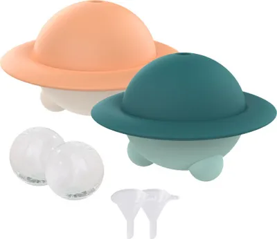 Obrázok produktu pre Forma na kocky ľadu, výrobník kociek ľadu, forma na kocky ľadu vo farbe cukríkov, okrúhla silikónová forma na kocky ľadu, 2,2-palcová forma na ľad pre whisky a koktaily, kreatívny darček pre rodinu a priateľov (2 balenia)