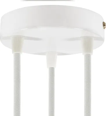Immagine prodotto di Creative-Cables Kit rosone cilindrico in Metallo a 3 Fori - Conico, Bianco Lucido