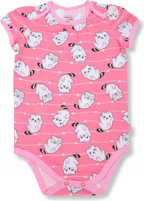 Produktbild von Baby Strampler - Ganzkörper - Koralle - Größe 80 (9-12 Monate) - 100% Baumwolle - Bequem und stylisch - Für Kinder - Kurzarm Baby-Body