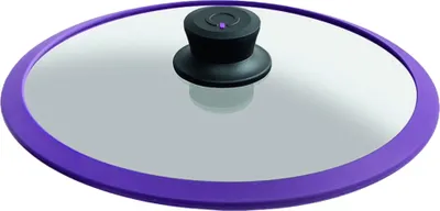 Image de Squality, Couvercle en verre avec anneau en silicone, 28cm, anti-choc, VIOLETTE