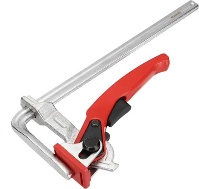 Obrázek produktu pro Svorka pro MFT a vodicí lištu - Svorka s F-šroubem - Rychloupínací - Pro stůl MFT a vodicí lištu - Odolná - Kovaný kov - 15 cm