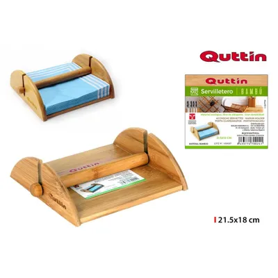 Obrázok produktu pre Bambusový držiak na servítky s ťažítkom Quttin 0024