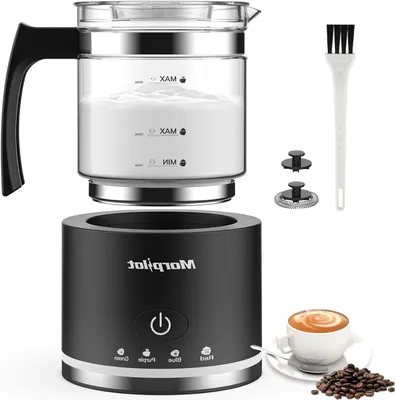 Zdjęcie produktu dla Spienacz do mleka - Ekspres do cappuccino - Przygotowanie kawy - Funkcja 4 w 1 - Niesprecyzowane - Czarny