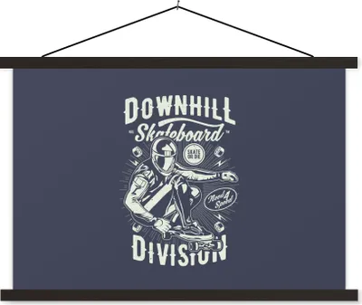 Produktbild von MuchoWow® Textilposter Skateboard - Helm - Retro 120x80 cm mit schwarzem Rahmen - Wanddeko