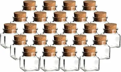 Produktbild von Set aus 24 Gewürzgläsern mit Korken - Leere Gewürzgläser für Gewürze und Kräuter - Gläser 120 ml, Glas, Set
