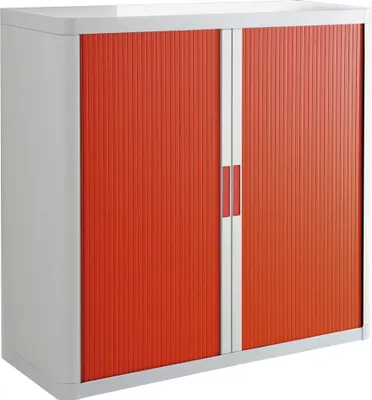 Produktbild von PAPERFLOW Rollladenschrank weiß, rot ohne Fachböden 110,0 x 41,5 x 104,0 cm