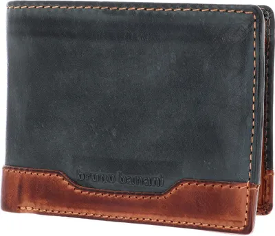 Produktbild von bruno banani Leder Geldbörse Alicante Wallet Quer Black / Cognac schwarz