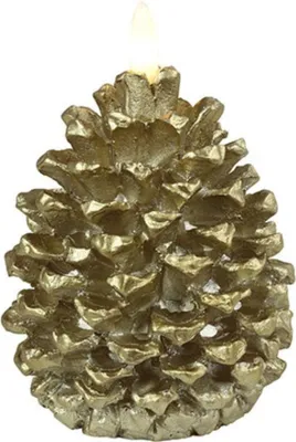 Produktbild von Countryfield LED-Kerze Tannenzapfen Gold Ø 7 × 12,5 cm – Echtwachs & Timer