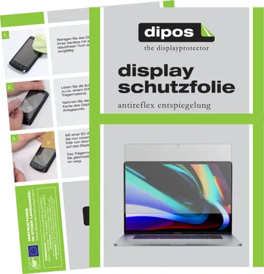 Produktbild von 2x Schutzfolie für Apple MacBook Pro 16 Zoll (2020 + 2019) matt Displayschutzfolie Folie Display Schutz dipos