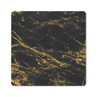 Produktbild von MuchoWow® Mauspad Mousepad Marmor - Gold - Schwarz - Luxus 30x30 cm - Mousepads - Maus Mat - Pad - Mausunterlage - Gaming
