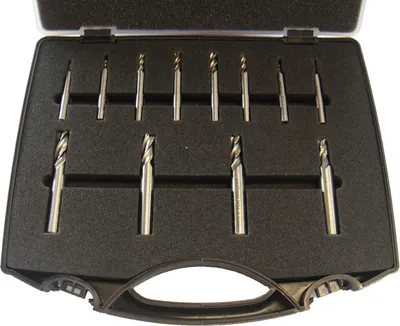Produktbild von PAULIMOT Schaftfräser- / Fingerfräser-Set 12-teilig HSS-E CO5 (5% Kobalt)