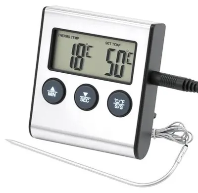 Zdjęcie produktu dla Termometr do żywności cyfrowy sonda 0 300C timer alarm grillowania piec