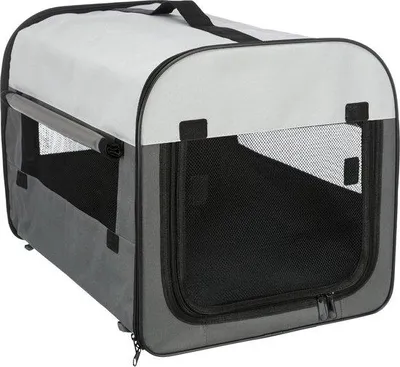 Produktbild von Famanu Transportbox für Haustiere - Dunkelgrau/Hellgrau, 40 x 40 x 45 cm